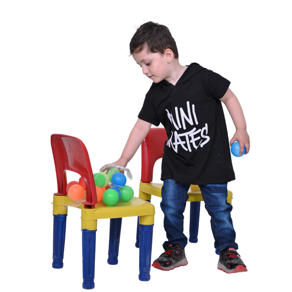 Mini Mates Boys' Short Sleeve Hoodie and Denim Jeans Set