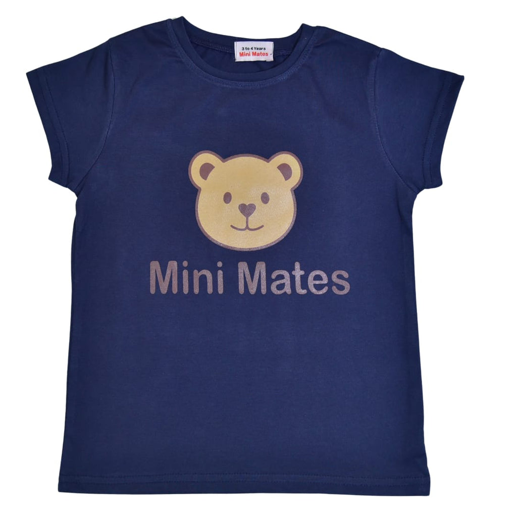 The Classic Navy Printed T-Shirt & Denim Pants Set