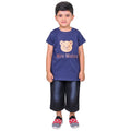 The Classic Navy Printed T-Shirt & Denim Pants Set