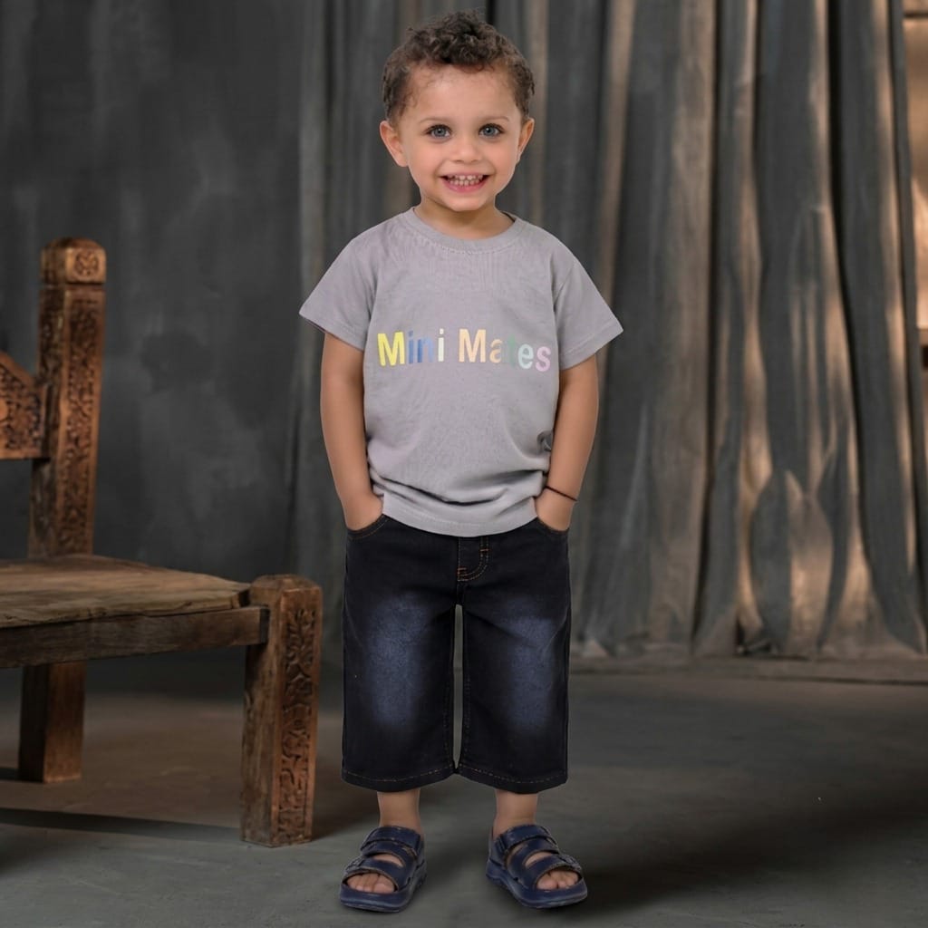 Boys Premium Cotton Printed T-Shirt & Shorts